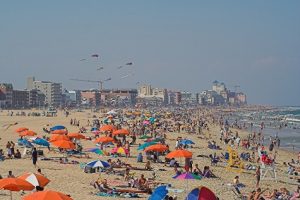 Aerial of a crowded beach